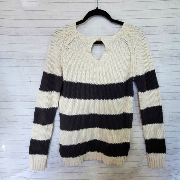ROXY CHUNKY STRIPED SWEATER, SZ LARGE - Picture 8 of 13
